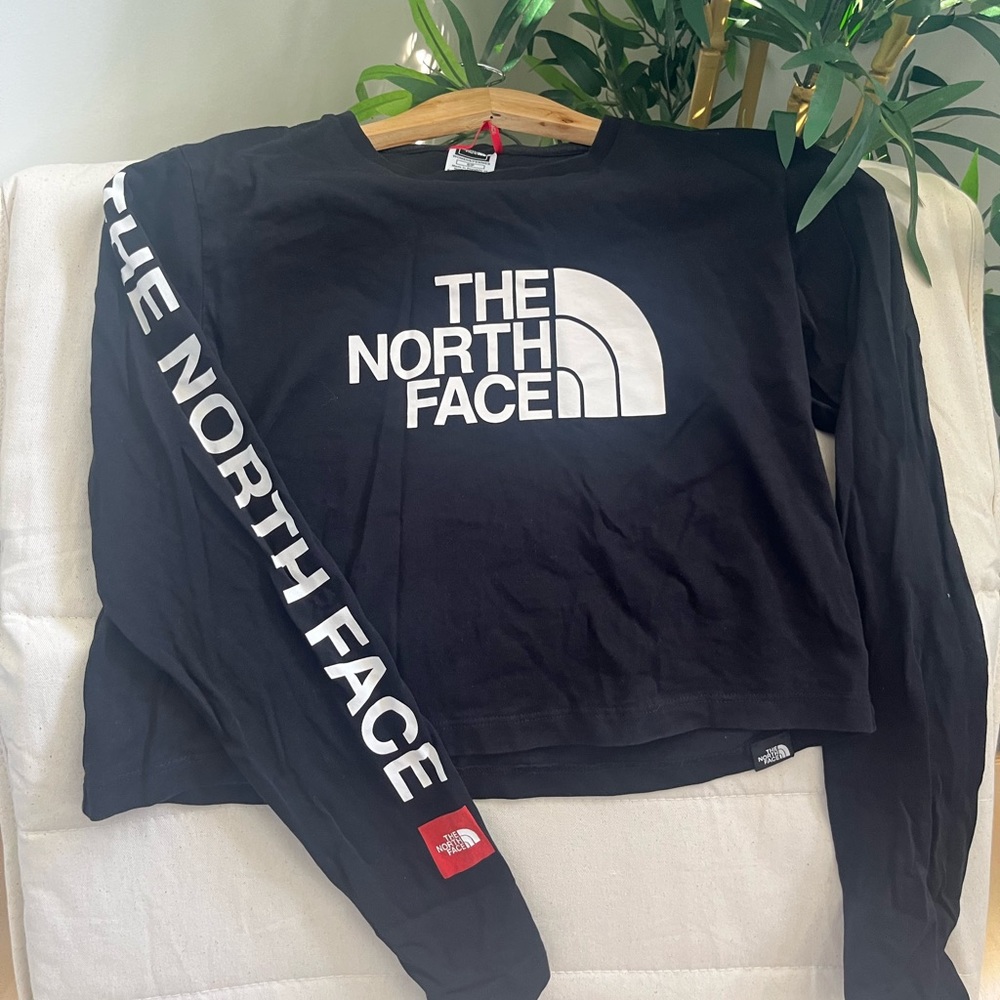 black the north face long sleeve crop tee - Picture 1 of 1